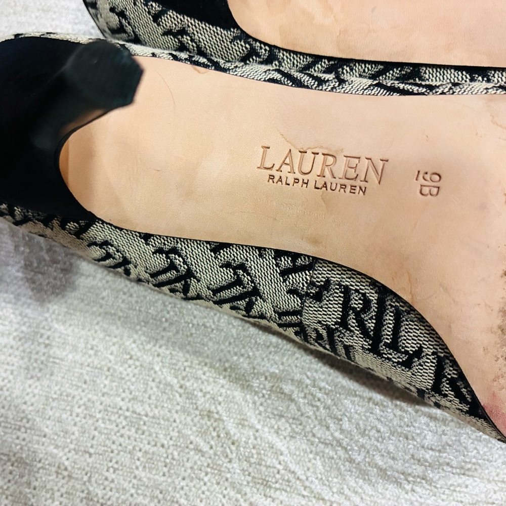 Ralph Lauren Black and Tan Heels - Picture 7 of 8